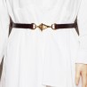 Thin leather belt - gold loose buckleBelts