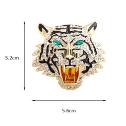 Roaring tiger crystal broochBrooches