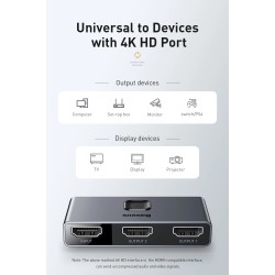 Baseus - 4K HD switcher - bidirectional adapter - splitter - converter - for PS4 TV Box PCSplitters