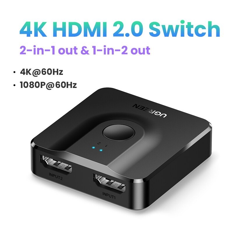 UGREEN - HDMI 2.1 splitter switch - 2 in 1 switcher - 4K - 8KHDMI switchers