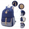 Striped canvas backpack - schoolbag - 3 pieces setBags