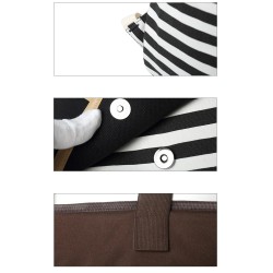 Striped canvas backpack - schoolbag - 3 pieces setBags