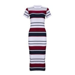 Short sleeve striped dress - midiDresses