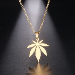 Maple leaf pendant - stainless steel necklaceNecklaces