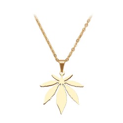 Maple leaf pendant - stainless steel necklaceNecklaces