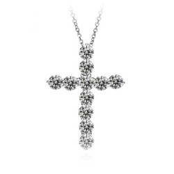 White crystal cross pendant - with necklaceNecklaces