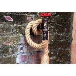 Industrial pipe - vintage wall lamp with hemp ropeWall lights