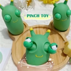 Popping eye - green worm - squeeze toy - stress relief toyToys