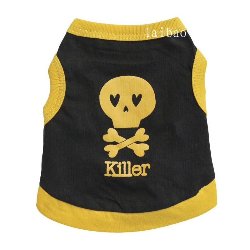 Decorative vest - for dogs / cats - skull printed - KILLER letteringCats Decorative vest - for dogs / cats - skull printed - KILLER letteringCats