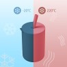Kids silicone drinking cup - cold / hot water - with straw - leakproof - BPA free - solid colorBaby