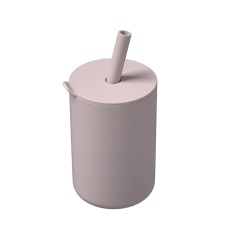 Kids silicone drinking cup - cold / hot water - with straw - leakproof - BPA free - solid colorBaby