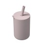 Kids silicone drinking cup - cold / hot water - with straw - leakproof - BPA free - solid colorBaby