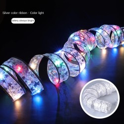 Embroidered LED ribbon - Christmas tree decoration - battery operatedChristmas