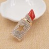 Crystal red lipstick - broochBrooches