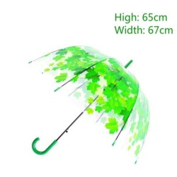 Transparent colorful umbrella - long handle - maple leavesOutdoor & Camping