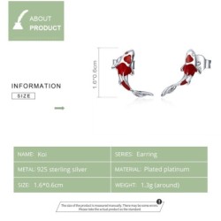 Red fish earrings - 925 sterling silverEarrings