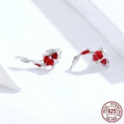 Red fish earrings - 925 sterling silverEarrings