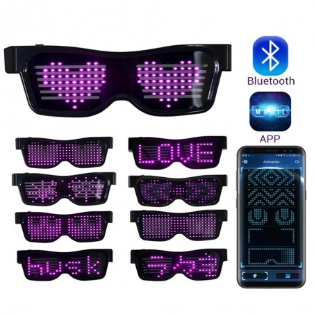 LED party glasses - App / manual control - USB - BluetoothParty