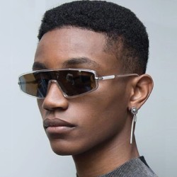 Cat eye sunglasses - oversized - one piece flat top - UV400 - unisexSunglasses