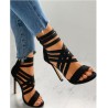 Crossed-strips high-heel pumps - ankle-length - back zipperHigh heels