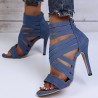 Crossed-strips high-heel pumps - ankle-length - back zipperHigh heels