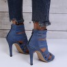 Crossed-strips high-heel pumps - ankle-length - back zipperHigh heels
