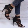 Crossed-strips high-heel pumps - ankle-length - back zipperHigh heels