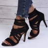 Crossed-strips high-heel pumps - ankle-length - back zipperHigh heels