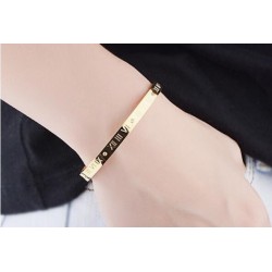 Elegant bracelet - hollow out lucky Roman numerals - titanium steel - unisexBracelets