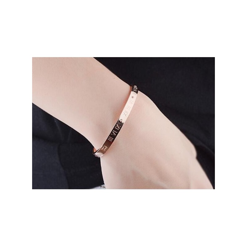 Elegant bracelet - hollow out lucky Roman numerals - titanium steel - unisexBracelets