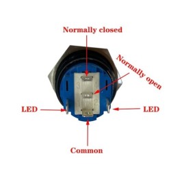 Black push button switch LED - waterproof - momentary self-reset - 12mm / 16mm / 19mm / 22mm - 5V / 12V / 220VSwitches