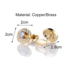 Luxurious gold cufflinks - with crystalsCufflinks