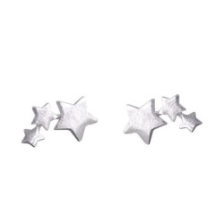 Silver triple star - earringsEarrings