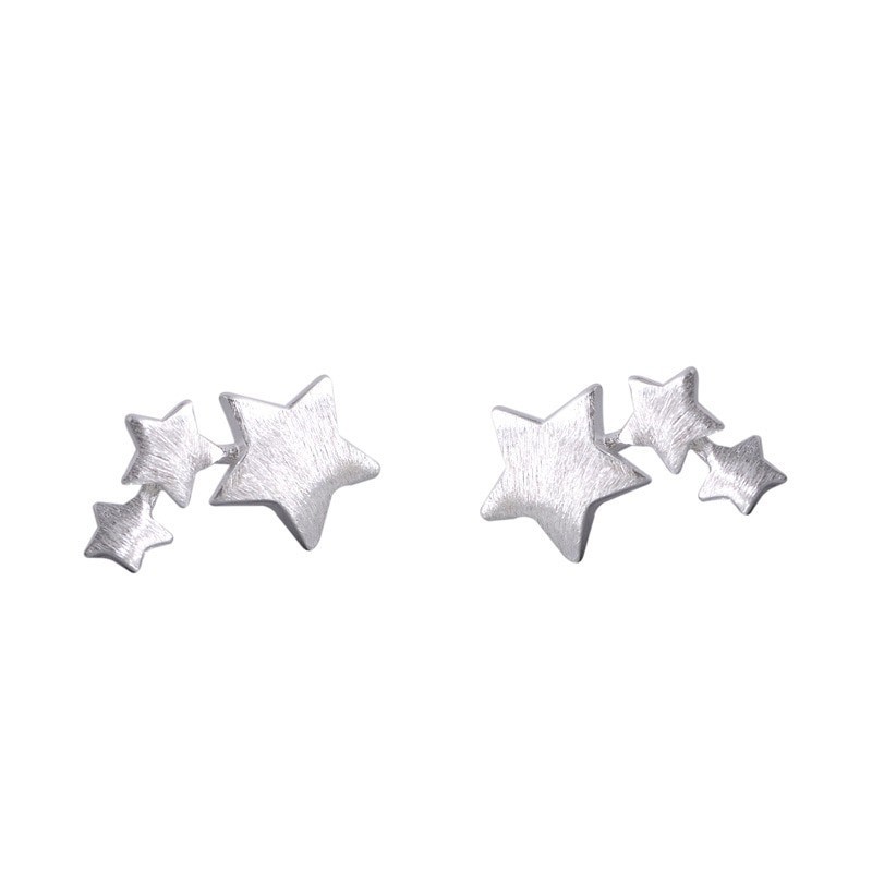 Silver triple star - earringsEarrings