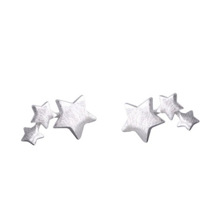 Silver triple star - earringsEarrings