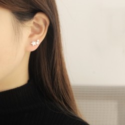 Silver triple star - earringsEarrings