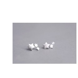 Silver triple star - earringsEarrings