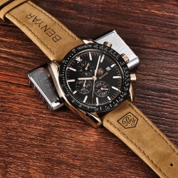 BENYAR - sports Quartz watch - waterproof - leather strapWatches