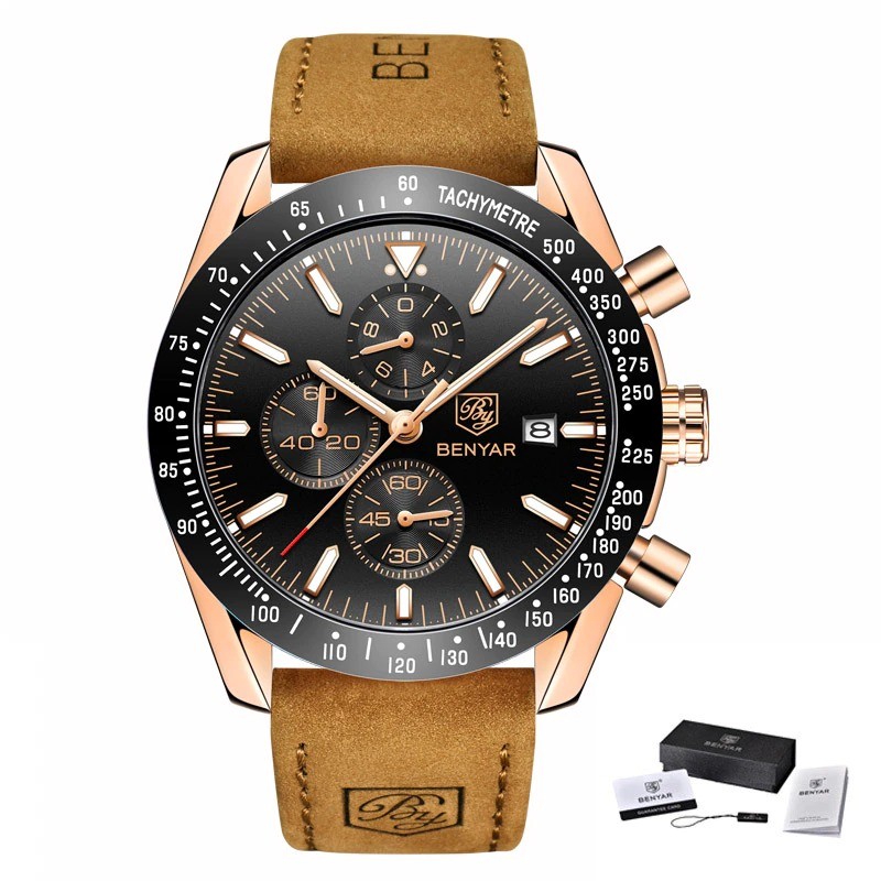 BENYAR - sports Quartz watch - waterproof - leather strapWatches