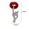 Crystal brooch - red lips / Be Quiet gestureBrooches