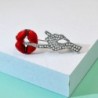 Crystal brooch - red lips / Be Quiet gestureBrooches