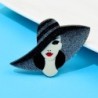 Lady in black hat - broochBrooches