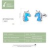 Unicorn earrings - blue opal - 925 sterling silverEarrings