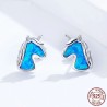 Unicorn earrings - blue opal - 925 sterling silverEarrings