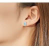 Unicorn earrings - blue opal - 925 sterling silverEarrings