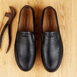 Classic men's loafers - slip on - genuine leatherShoes
