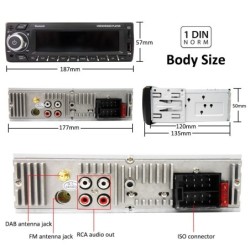 1 Din car radio - DAB plus - remote - Bluetooth - handsfree - ISO - TF - USB - AuxDin 1
