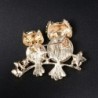 Double owl brooch - opal / crystalsBrooches