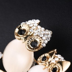 Double owl brooch - opal / crystalsBrooches