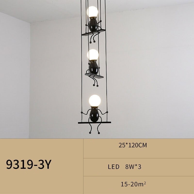 Modern ceiling lamp - sitting iron dollsCeiling lights